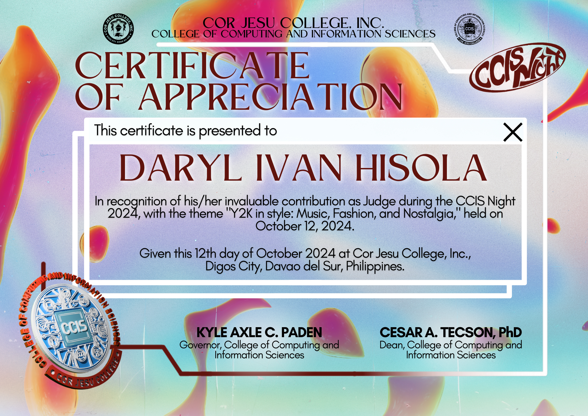 Judge certificate layout 2